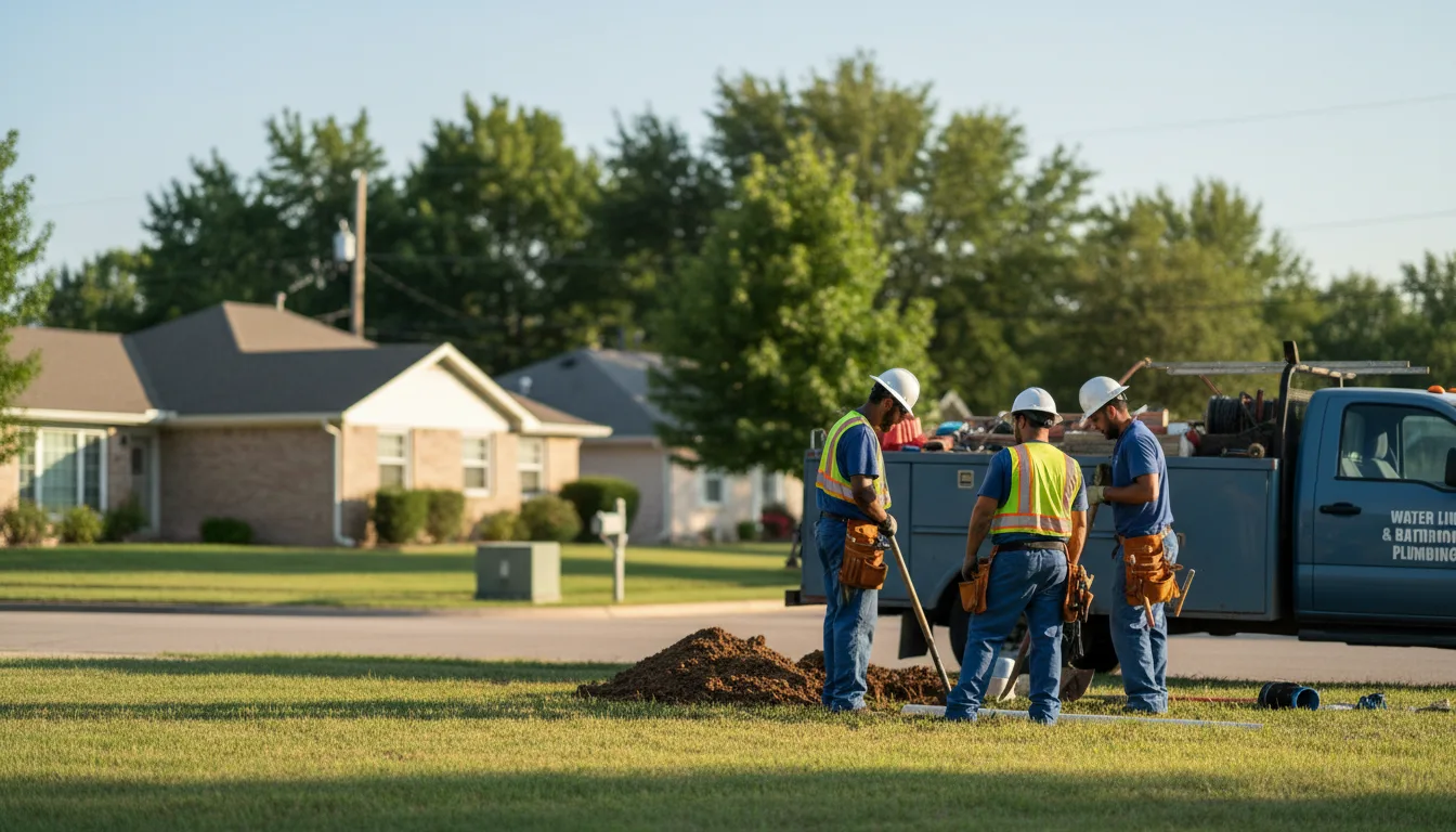 Residential water line and bathroom plumbing service in New Goshen, IN